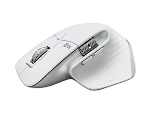 Logitech MX Master 3S - ماوس أداء لاسلكي مع تمرير سريع للغاية ، Ergo ، 8K DPI ، Track on Glass ، Quiet Clicks ، USB-C ، Bluetooth ، Windows ، Linux ، Chrome - رمادي باهت