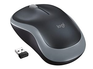 ماوس لاسلكي من لوجيتك M185 ، 2.4 جيجاهرتز مع مستقبل USB صغير ، عمر بطارية يصل إلى 12 شهرًا ، تتبع بصري 1000 نقطة في البوصة ، كمبيوتر شخصي / ماك / كمبيوتر محمول - رمادي سويفت