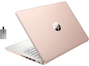 كمبيوتر محمول 2021 HP Stream 14 بوصة عالي الدقة ، معالج Intel Celeron N4020 ، ذاكرة وصول عشوائي 4 جيجابايت ، 64 جيجابايت eMMC ، صوت عالي الدقة ، كاميرا ويب عالية الدقة ، رسومات Intel UHD 600 ، مكتب لمدة عام ، HDMI ، Win 10 S ، ذهبي وردي ، بطاقة SnowBell USB 32 جيجابايت