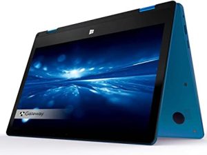 أحدث كمبيوتر محمول بشاشة تعمل باللمس 11.6 HD 2 في 1 قابل للتحويل باللون الأزرق Intel N4020 4GB RAM 64GB SSD Mini-HDMI Webcam Windows 10 S (تم تجديده) (GT-116)