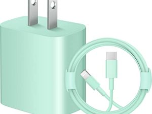 شاحن سريع لجهاز iPhone 14 13 12 11 [معتمد من Apple MFi] شاحن جداري للطاقة بقوة 20 واط PD من النوع C مع كابل شحن 6FT متوافق مع iPhone 14/14 Max / 14 Pro / 13/13 Pro Max / 12/12 Pro / 12 Pro Max / 11 ، ايباد （أخضر