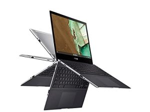 ASUS Chromebook Flip CM3 ، شاشة لمس HD NanoEdge مقاس 12 بوصة ، معالج MediaTek 8183 ، وحدة معالجة الرسومات Arm Mali-G72 MP3 ، سعة تخزين 32 جيجابايت ، ذاكرة وصول عشوائي سعتها 4 جيجابايت ، شبكة Wi-Fi 5 ، نظام تشغيل كروم ، ألمنيوم ، رمادي معدني ، CM3200FVA-DS42T