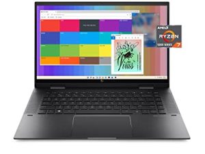 كمبيوتر محمول HP ENVY x360 قابل للتحويل مقاس 15 بوصة ، معالج AMD Ryzen 7 5825U ، رسومات AMD Radeon ، ذاكرة وصول عشوائي سعتها 8 جيجابايت ، 512 جيجابايت SSD ، Windows 11 Home (15-eu1026nr ، Nightfall أسود ألومنيوم)