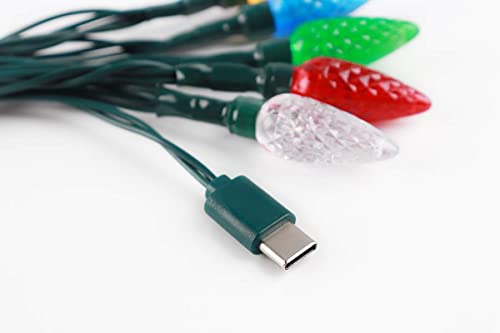 YAGE Tale LED Christmas Light Phone Charger Cord USB Type-C و Bulb Charging Cable 50inch 10led Multicolor Bulb ، متوافق مع Type-C YAGE Tale LED Christmas Light Phone Charger Cord USB Type-C و Bulb Charging Cable 50inch 10led Multicolor Bulb ، متوافق مع Type-C