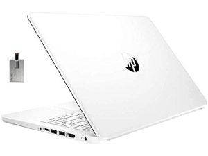 2021 HP Stream 14 "HD كمبيوتر محمول ، معالج Intel Celeron N4020 ، ذاكرة وصول عشوائي 4 جيجابايت ، 64 جيجابايت eMMC ، صوت عالي الدقة ، كاميرا ويب عالية الدقة ، رسومات Intel UHD 600 ، مكتب لمدة عام ، HDMI ، Win 10 S ، أبيض ، بطاقة SnowBell USB 128 جيجابايت