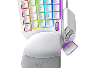لوحة مفاتيح الألعاب Razer Tartarus Pro: مفاتيح مفاتيح بصرية تناظرية - 32 مفتاحًا قابلًا للبرمجة - إضاءة كروما RGB قابلة للتخصيص - وحدات ماكرو قابلة للبرمجة - حساسية ضغط مفتاح متغير - أبيض زئبقي