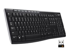 لوحة مفاتيح لاسلكية من لوجيتك K270 لنظام التشغيل Windows ، 2.4 جيجاهرتز لاسلكية ، حجم كامل ، لوحة أرقام ، 8 مفاتيح للوسائط المتعددة ، عمر بطارية يصل إلى عامين ، متوافق مع الكمبيوتر الشخصي ، والكمبيوتر المحمول