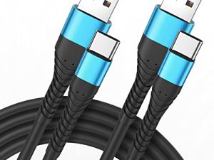 كابل شاحن USB من النوع C سريع الشحن 6 أقدام ، عبوة طويلة 2Pack 6 أقدام USB A إلى USB-C سلك شحن الهاتف لهاتف Samsung Galaxy S20 S10 S10E S9 S8 Plus Note 10 9 8، Z Flip، LG V50 V40 V30 V20