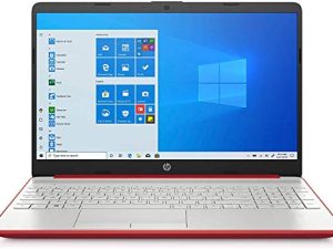 2020 HP 15.6 "HD LED Display Laptop ، معالج Intel Pentium Gold 6405U ، 4GB DDR4 RAM ، 128GB SSD ، HDMI ، كاميرا ويب ، WI-FI ، Windows 10 S ، أحمر قرمزي