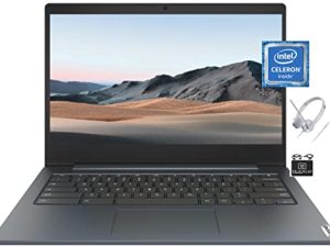 Lenovo 2022 Flagship Chromebook 14 "كمبيوتر محمول خفيف الوزن ، معالج Intel Celeron N4020 ، يصل إلى 2.80 جيجاهرتز ، ذاكرة وصول عشوائي 4 جيجابايت ، 64 جيجابايت eMMC ، WiFi ، كاميرا ويب ، بطارية 10+ ساعات ، Chrome OS + سماعة رأس + HubxcelAccesory