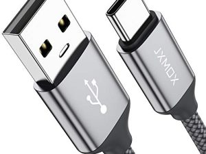كابل USB من النوع C ، USB A إلى USB C 3A سريع الشحن (3.3 قدم 2 عبوة) سلك شحن مجدول متوافق مع Samsung Galaxy S10 S9 S8 Plus ، Note 9 8 ، A11 A20 A51 ، LG G6 G7 V30 V35 ، Moto Z2 Z3 ، شاحن USB C (رمادي)