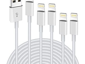 كابل Lightning 5pack [6/6/6/6 / 6FT] شاحن iPhone طويل معتمد من Apple MFi سريع الشحن ومزامنة بيانات USB متوافق مع iPhone 13/12/12 PRO / Max / 11 / 11PRO / XS / Max / XR / X / 87/6 بلس / ايباد اير