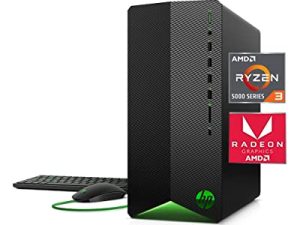 كمبيوتر مكتبي HP Pavilion للألعاب ، AMD Ryzen 3 5300G (Beat i7-11375H) ، AMD Radeon RX 5500 ، 16 جيجا بايت رام ، 1 تيرا بايت SSD ، ماوس ولوحة مفاتيح سلكي ، HDMI ، Windows 11 Home
