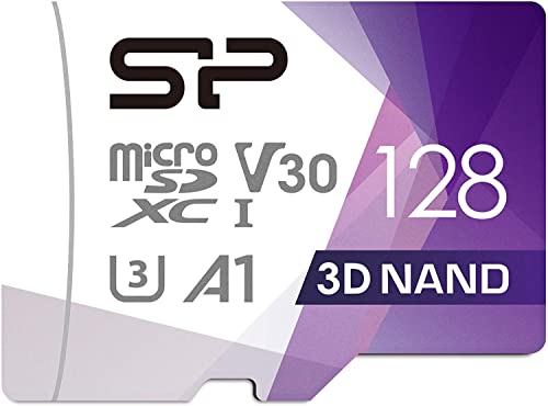 بطاقة ذاكرة Micro SD بسعة 128 جيجا بايت من Silicon Power U3 SDXC تصل إلى 100 ميجا بايت / ثانية مع محول للكاميرات ومنصة البخار والطائرات بدون طيار بطاقة ذاكرة Micro SD بسعة 128 جيجا بايت من Silicon Power U3 SDXC تصل إلى 100 ميجا بايت / ثانية مع محول للكاميرات ومنصة البخار والطائرات بدون طيار