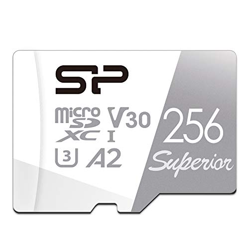 Silicon Power 256GB Superior Micro SDXC UHS-I (U3) ، V30 4K A2 ، متوافق مع بطاقة GoPro Hero 9 عالية السرعة MicroSD مع محول Silicon Power 256GB Superior Micro SDXC UHS-I (U3) ، V30 4K A2 ، متوافق مع بطاقة GoPro Hero 9 عالية السرعة MicroSD مع محول