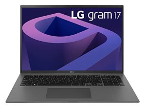 LG gram (2022) 17Z90Q كمبيوتر محمول خفيف الوزن للغاية ، 17 بوصة (2560 × 1600) شاشة IPS ، معالج Intel Evo 12th Gen i7 1260P ، 32 جيجابايت LPDDR5 ، 2 تيرابايت NVMe SSD ، كاميرا ويب FHD ، WiFi 6E ، Thunderbolt 4 ، Windows 11 ، رمادي