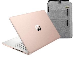 2020 HP 14 inch HD Laptop ، Intel Celeron N4020 up to 2.8 GHz، 4GB DDR4، 64GB eMMC Storage، WiFi 5، Webcam، HDMI، Windows 10 S / Legendary Accessories (Google Classroom أو Zoom) (ذهبي وردي)