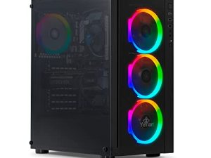 YEYIAN Katana X10 كمبيوتر سطح المكتب للألعاب ، INTEL i5-11400F 6-Core 2.6GHz ، GeForce RTX 3060 Ti 8GB GDDR6 ، 500GB NVMe SSD ، 16GB DDR4 3200MHz ، 4 مراوح ARGB ، Windows 11 Home 64-bit ، WiFi 5 ، BT 5.0 ، 650 واط