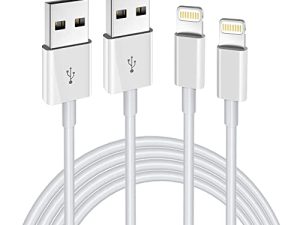 كابل لايتنينج لشاحن iPhone ، عبوتان من سلك شحن سريع معتمد من Apple MFi USB iPhone ، نقل مزامنة البيانات لـ 13/12/11 Pro Max Xs X XR 8 7 6 5 5s iPad iPod More Model Phone Cables