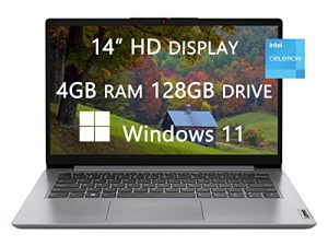 أجهزة الكمبيوتر المحمولة Lenovo 2022 المطورة Ideapad 1i ، كمبيوتر 14 بوصة عالي الدقة ، Intel Celeron N4020 ، ذاكرة وصول عشوائي 4 جيجابايت ، 128 جيجابايت SSD (64 جيجابايت SSD + بطاقة 64 جيجابايت) ، مكتب 365 لمدة عام ، كاميرا ويب ، Wi-Fi ، بلوتوث ، Windows 11 ، كابل LIONEYE HDMI