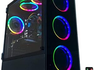Alarco كمبيوتر سطح المكتب للألعاب إنتل i7 3.40 جيجاهرتز ، 16 جيجابايت رام ، 1 تيرابايت قرص صلب ، ويندوز 10 برو ، واي فاي جاهز ، بطاقة فيديو Nvidia GTX 750 4GB ، 6 مراوح RGB مع جهاز تحكم عن بعد