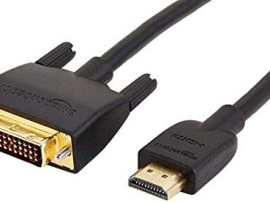 كابل مهايئ Amazon Basics HDMI إلى DVI ، أسود ، 6 أقدام ، عبوة واحدة