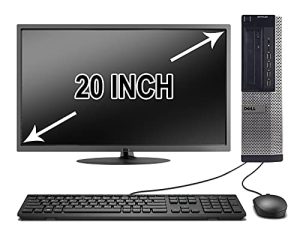 حزمة الكمبيوتر المكتبي Dell Optiplex 990 - معالج Intel Quad Core i5 3.1 جيجاهرتز وذاكرة وصول عشوائي 16 جيجابايت و 2 تيرابايت ومحرك أقراص DVD-RW وشاشة LCD مقاس 20 بوصة ولوحة مفاتيح وماوس وواي فاي وبلوتوث و Windows 10 (مجدد)
