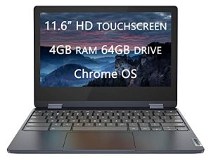 2022 ترقية Lenovo Flex 3 X360 Chromebook Spin 2 في 1 شاشة كمبيوتر محمول قابلة للتحويل تعمل باللمس ، معالج MediaTek MT8183 ، شاشة 11.6 بوصة عالية الدقة ، 4 جيجابايت رام ، 64 جيجابايت SSD ، كاميرا ويب ، Wi-Fi ، بلوتوث ، نظام تشغيل كروم ، كابل LIONEYE HDMI