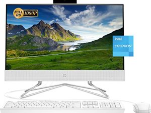 أحدث كمبيوتر مكتبي HP 2022 الكل في واحد ، شاشة 21.5 بوصة عالية الدقة ، معالج Intel Celeron J4025 ، ذاكرة وصول عشوائي 16 جيجا بايت ، 512 جيجا بايت PCIe SSD ، كاميرا ويب ، HDMI ، RJ-45 ، لوحة مفاتيح وماوس سلكي ، WiFi ، Windows 11 Home ، أبيض