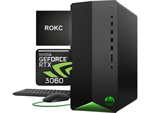 [Geforce RTX 3060] كمبيوتر سطح المكتب HP Pavilion المخصص للألعاب 2022 ، وذاكرة وصول عشوائي 16 جيجابايت ، و 256 جيجابايت SSD + 2 تيرابايت HDD ، و Intel i5-10400F ، وماوس سلكي ولوحة مفاتيح ، وبلوتوث ، وواي فاي ، ومنفذ USB من النوع C ، ومنفذ عرض ، ومنفذ HDMI ، و Windows 11 ، لوحة الماوس ROKC