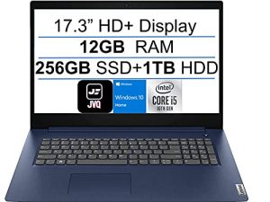 Lenovo Newest IdeaPad 17.3 "HD + كمبيوتر محمول ، Intel Quad-Core i5-1035G1 (حتى 3.6 جيجا هرتز Beat i7-8550U) ، 12 جيجا بايت DDR4 RAM ، 256 جيجا بايت SSD + 1 تيرا بايت HDD ، كاميرا ويب ، WiFi 5 ، HDMI ، Windows 10 ، Abyss Blue + JVQ MP