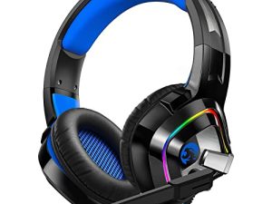 ZIUMIER Gaming Headset PS4 Headset ، Xbox One Headset with Noise Canceling Mic and RGB Light ، PC Headset with Stereo Surround Sound ، Over-Ear Headphones for PC، PS4، PS5، Xbox One، Laptop