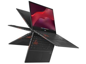 ASUS Chromebook Vibe C55 Flip ، كمبيوتر محمول للألعاب السحابية ، شاشة لمس 15.6 بوصة عالية الدقة بدقة 144 هرتز ، معالج Intel Core i5-1135G7 ، SSD 256 جيجابايت ، ذاكرة وصول عشوائي 16 جيجابايت ، ChromeOS ، رمادي معدني ، CX5501FEA-DH566T