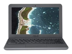ASUS Chromebook C202SA-YS02 11.6in تصميم متين ومقاوم للماء بزاوية 180 درجة (Intel Celeron 4 GB ، 16GB eMMC ، رمادي وفضي (مجدد)