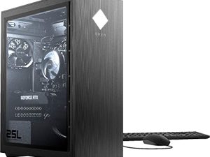 كمبيوتر سطح المكتب للألعاب HP OMEN 25L (معالج AMD Ryzen 5 5600X ، بطاقة رسومات NVIDIA RTX 3070 ، Windows 10 Home ، نافذة زجاجية ، 2 تيرابايت PCIe Gen 4 SSD ، 16 جيجا HyperX 3200MHz RGB DDR4 RAM) جاهز للواقع الافتراضي