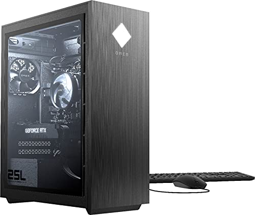 كمبيوتر سطح المكتب للألعاب HP OMEN 25L (معالج AMD Ryzen 5 5600X ، بطاقة رسومات NVIDIA RTX 3070 ، Windows 10 Home ، نافذة زجاجية ، 2 تيرابايت PCIe Gen 4 SSD ، 16 جيجا HyperX 3200MHz RGB DDR4 RAM) جاهز للواقع الافتراضي كمبيوتر سطح المكتب للألعاب HP OMEN 25L (معالج AMD Ryzen 5 5600X ، بطاقة رسومات NVIDIA RTX 3070 ، Windows 10 Home ، نافذة زجاجية ، 2 تيرابايت PCIe Gen 4 SSD ، 16 جيجا HyperX 3200MHz RGB DDR4 RAM) جاهز للواقع الافتراضي