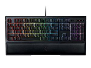 لوحة مفاتيح الألعاب Razer Ornata Chroma: مفاتيح ميكانيكية هجينة - إضاءة Chroma RGB قابلة للتخصيص - مفاتيح بإضاءة خلفية فردية - مسند معصم مخملي قابل للفصل - وظائف ماكرو قابلة للبرمجة