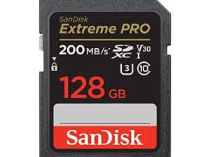 بطاقة ذاكرة SanDisk Extreme PRO SDXC UHS-I بسعة 128 جيجا بايت - C10 ، U3 ، V30 ، 4K UHD ، بطاقة SD - SDSDXXD-128G-GN4IN