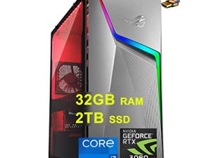 ASUS ROG Strix G10CE كمبيوتر سطح المكتب للألعاب الجيل الحادي عشر Intel Octa-Core i7-11700 32GB RAM 2TB SSD NVIDIA Geforce RTX 3060 12GB Graphic DisplayPort Aura Sync Lighting Win11 رمادي + كابل HDMI