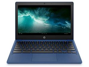 لاب توب HP Chromebook 11 بوصة - ميديا تيك - MT8183 - ذاكرة وصول عشوائي 4 جيجا بايت - سعة تخزين 32 جيجا بايت eMMC - شاشة عرض عالية الدقة مقاس 11.6 بوصة - مع نظام التشغيل Chrome OS ™ - (11a-na0030nr ، موديل 2020 ، أزرق نيلي)