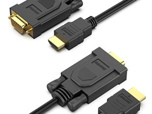 HDMI إلى VGA ، Benfei 2 Pack HDMI to VGA 6 Feet Cable (Male to Male) متوافق مع الكمبيوتر ، سطح المكتب ، الكمبيوتر المحمول ، الكمبيوتر الشخصي ، الشاشة ، جهاز العرض ، HDTV ، Raspberry Pi ، Roku ، Xbox والمزيد