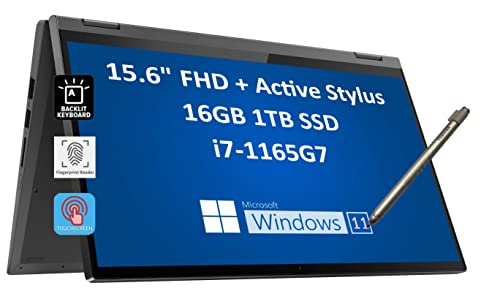 Lenovo IdeaPad Flex 5 5i 15.6 "FHD 2-in-1 Touchscreen (Intel 4-Core i7-1165G7، 16GB RAM، 1TB PCIe SSD، Webcam، Active Stylus)، Full HD IPS Convertible Laptop، Fingerprint، Backlit، Windows 11 Home Lenovo IdeaPad Flex 5 5i 15.6 "FHD 2-in-1 Touchscreen (Intel 4-Core i7-1165G7، 16GB RAM، 1TB PCIe SSD، Webcam، Active Stylus)، Full HD IPS Convertible Laptop، Fingerprint، Backlit، Windows 11 Home