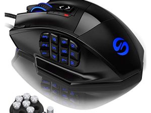 UtechSmart Venus Gaming Mouse RGB سلكي ، 16400 نقطة في البوصة عالية الدقة ليزر برمجة MMO فأرة ألعاب الكمبيوتر [توصية IGN]