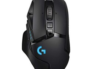 ماوس الألعاب اللاسلكي Logitech G502 Lightspeed مع مستشعر Hero 25K ، متوافق مع PowerPlay ، أوزان قابلة للضبط و Lightsync RGB - أسود