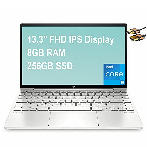 HP Envy 13 2021 Flagship Business Laptop 13.3 "FHD IPS 100٪ sRGB Display 11th Gen Intel Quad-Core i5-1135G7 (Beats i7-1065G7) 8GB RAM 256GB SSD الخلفية KB بصمة Win10 فضي + كابل HDMI HP Envy 13 2021 Flagship Business Laptop 13.3 "FHD IPS 100٪ sRGB Display 11th Gen Intel Quad-Core i5-1135G7 (Beats i7-1065G7) 8GB RAM 256GB SSD الخلفية KB بصمة Win10 فضي + كابل HDMI