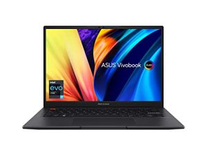ASUS VivoBook S 14 OLED Slim Laptop، 14 "2.8K 16:10 Display، Intel Evo Platform، Intel Core i7-12700H CPU، 16GB RAM، 512GB SSD، Windows 11 Home، Indie Black، K3402ZA-DB74