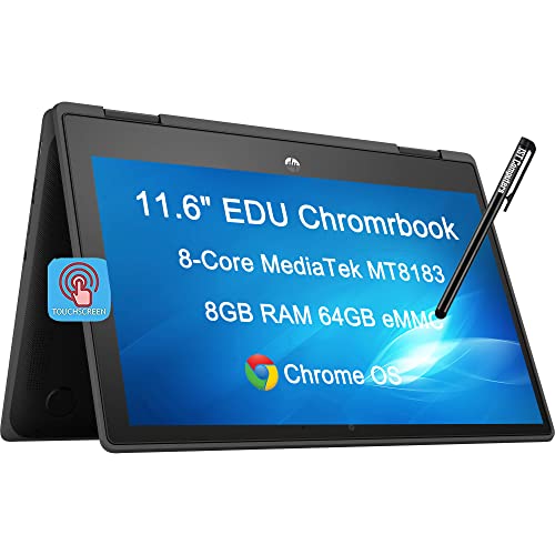 HP 2022 Chromebook X360 11 G3 11.6 "HD 2-in-1 Touchscreen (8-Core MediaTek MT8183، 8GB RAM، 64GB eMMC، Stylus، Webcam، Wi-Fi، IPS) Flip Convertible Home & Education Laptop، IST Pen، Chrome OS HP 2022 Chromebook X360 11 G3 11.6 "HD 2-in-1 Touchscreen (8-Core MediaTek MT8183، 8GB RAM، 64GB eMMC، Stylus، Webcam، Wi-Fi، IPS) Flip Convertible Home & Education Laptop، IST Pen، Chrome OS