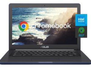 ASUS 14 ”Chromebook (أحدث طراز) ، معالج Intel Celeron ثنائي النواة ، ذاكرة وصول عشوائي سعتها 4 جيجابايت ، متانة من الدرجة العسكرية سعة 32 جيجابايت eMMC ، لوحة مفاتيح مقاومة للانسكاب ، تعليم ، عمر بطارية طويل ، NLY MP ، نظام تشغيل كروم