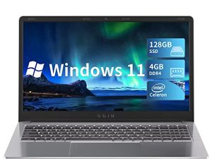لاب توب SGIN 15.6 بوصة ، 4 جيجابايت DDR4 128 جيجابايت SSD Windows 11 أجهزة الكمبيوتر المحمولة مع Intel Celeron N4020C (حتى 2.8 جيجاهرتز) ، Intel UHD Graphics 600 ، Mini HDMI ، WiFi ، كاميرا ويب ، USB3.0 ، Bluetooth 4.2