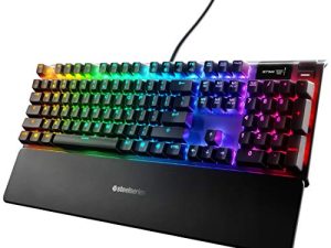 لوحة مفاتيح الألعاب الميكانيكية SteelSeries Apex Pro - مفاتيح التشغيل القابلة للتعديل - أسرع لوحة مفاتيح ميكانيكية في العالم - شاشة OLED الذكية - إضاءة خلفية RGB